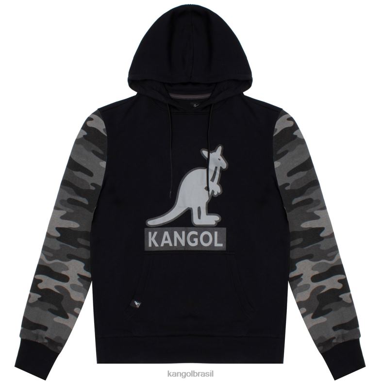 vestuário | Kangol unissex preto/urbano moletom camuflado contraste Z48801132