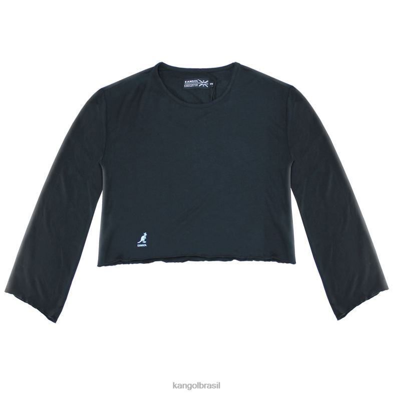 vestuário | Kangol mulheres preto top de babados Z48801225