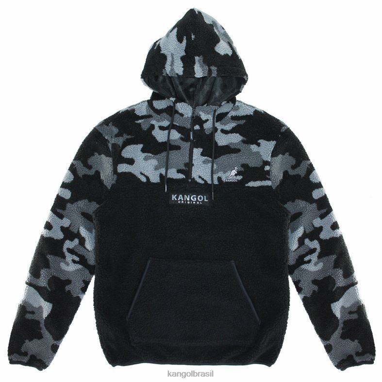 vestuário | Kangol unissex carvão camuflado pulôver camuflado sherpa Z48801179