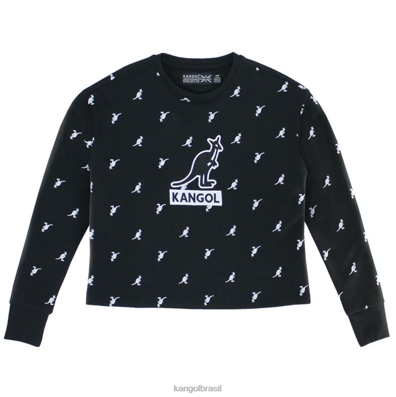 vestuário | Kangol unissex preto aop crop popover Z48801090