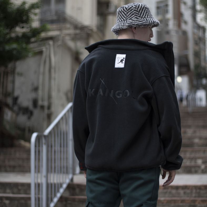 vestuário | Kangol unissex azeviche jaqueta de lã com zíper Z48801232
