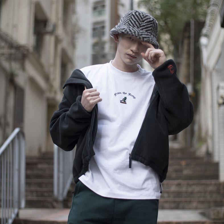 vestuário | Kangol unissex azeviche jaqueta de lã com zíper Z48801232