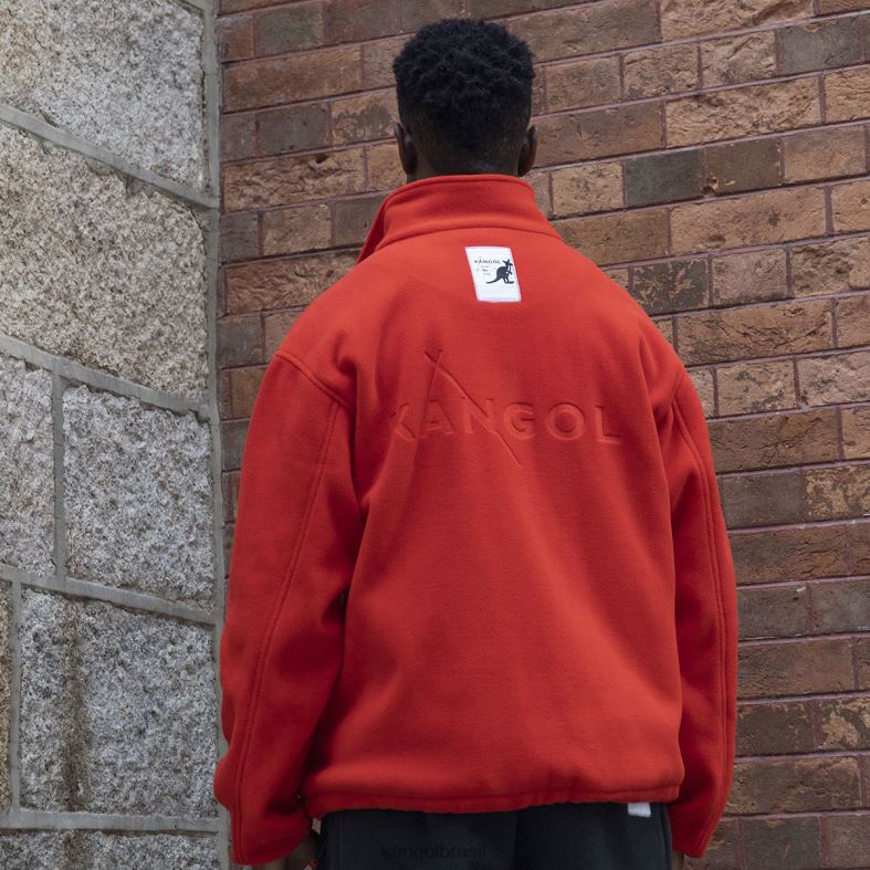 vestuário | Kangol unissex chama escarlate jaqueta de lã com zíper Z48801233