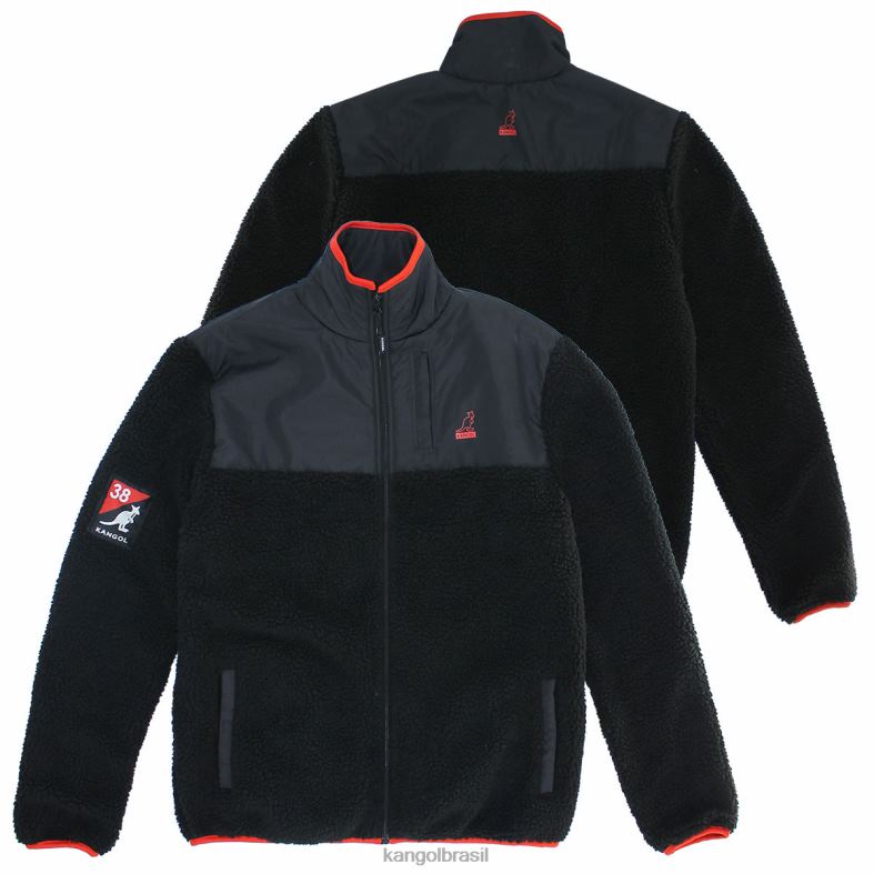 vestuário | Kangol unissex preto jaqueta sherpa Z48801180