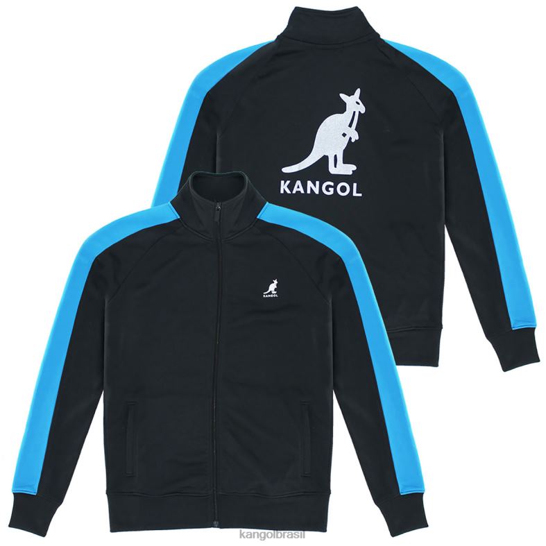 vestuário | Kangol unissex preto/real jaqueta de trilha retrô Z48801195